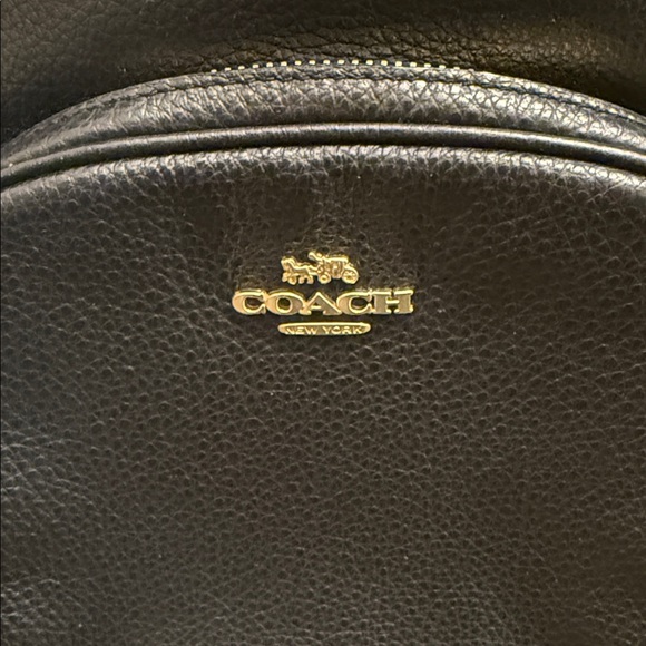 Coach Black Leather Backpack with Gold Accents - Picture 2 of 7